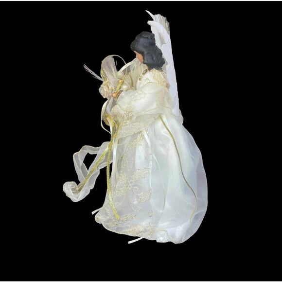 Fiber Optic Angel Christmas Tree Topper Colorful LED Lights Plays Silent Night - Picture 8 of 12